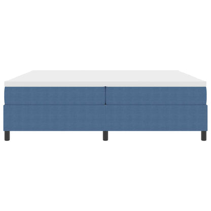 Boxspringbett Blau und Weiß 200 x 200 cm Cordstoff