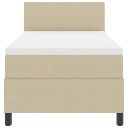 Boxspringbett Hellgrau und Weiß 80 x 200 cm Cordstoff