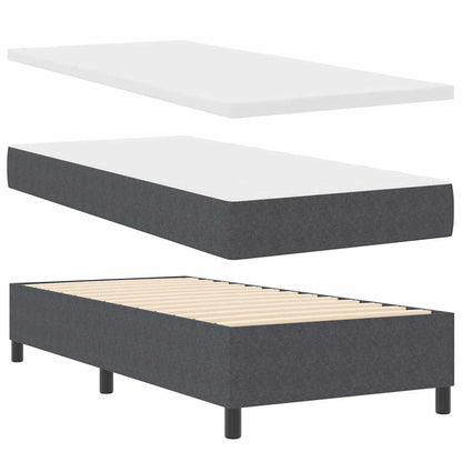 Boxspringbett Dunkelgrau und Weiß 90 x 200 cm Cordstoff