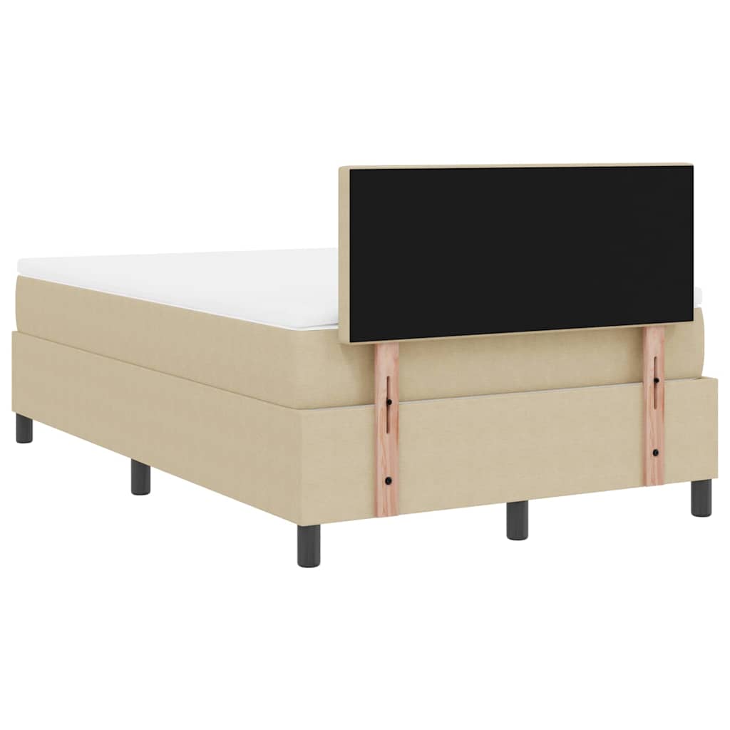 Boxspringbett Hellgrau und Weiß 120 x 190 cm Cordstoff