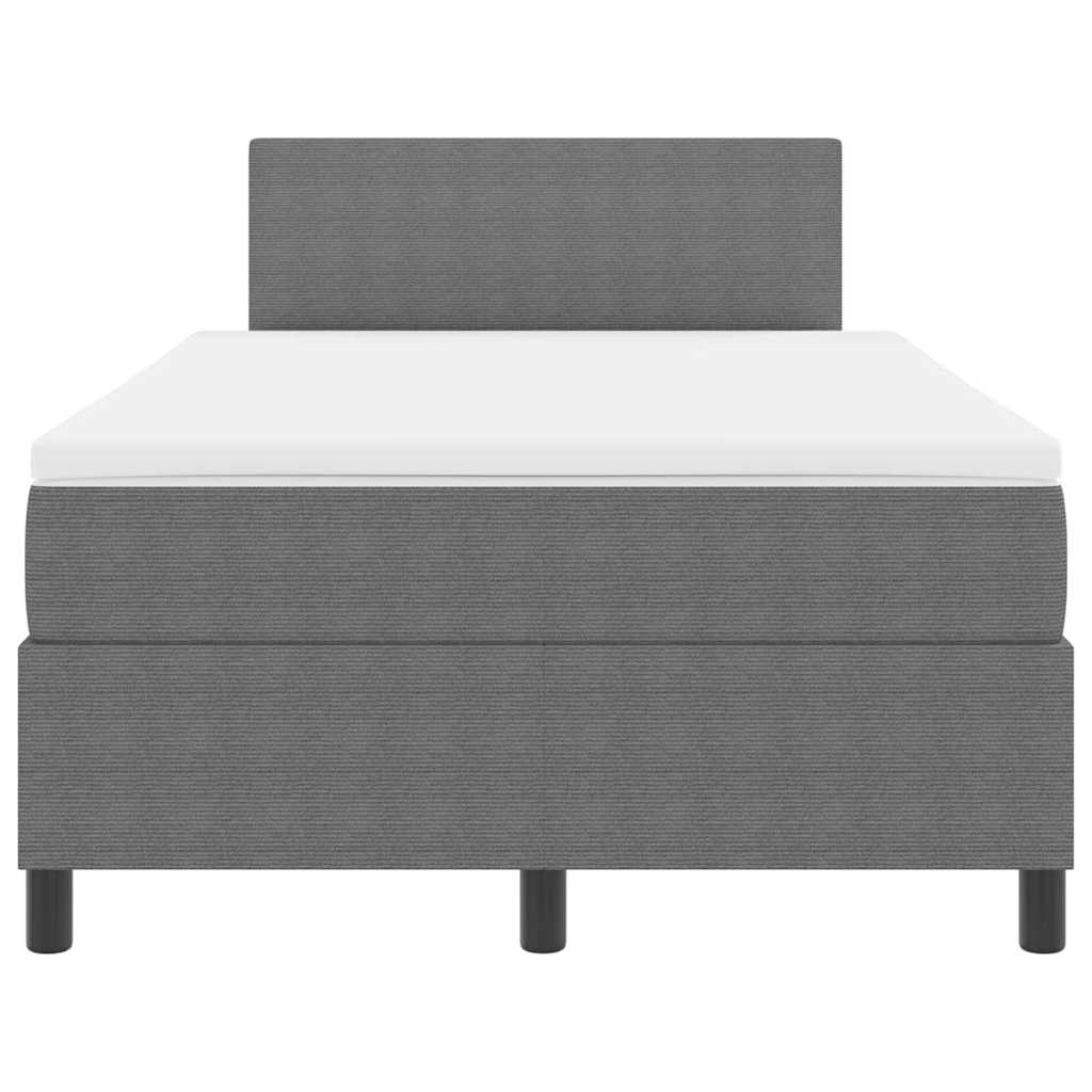 Boxspringbett Hellgrau und Weiß 120 x 200 cm Cordstoff