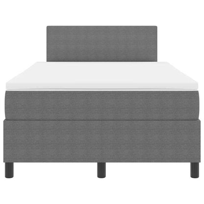 Boxspringbett Hellgrau und Weiß 120 x 200 cm Cordstoff