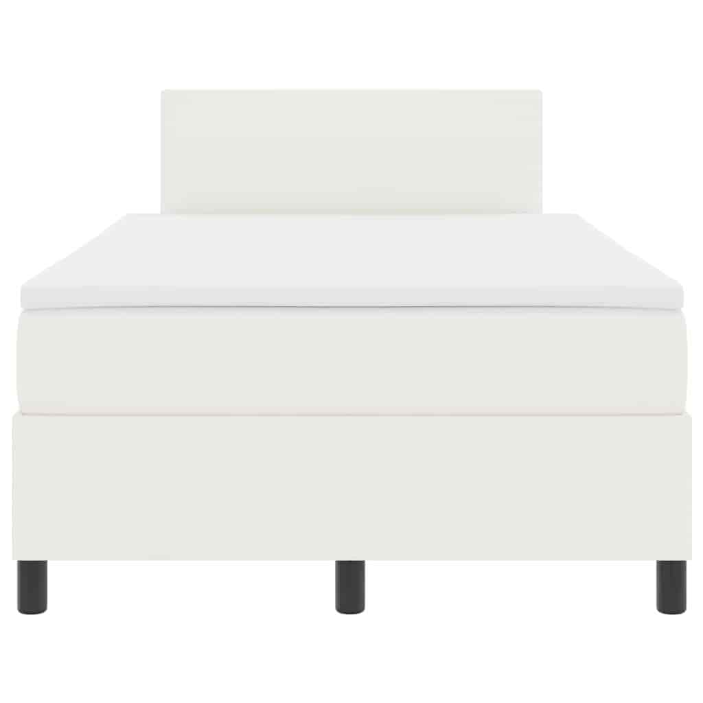 Boxspringbett Creme und Weiß 120 x 200 cm Cordstoff