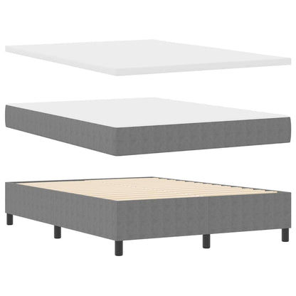 Boxspringbett Hellgrau und Weiß 140 x 200 cm Cordstoff