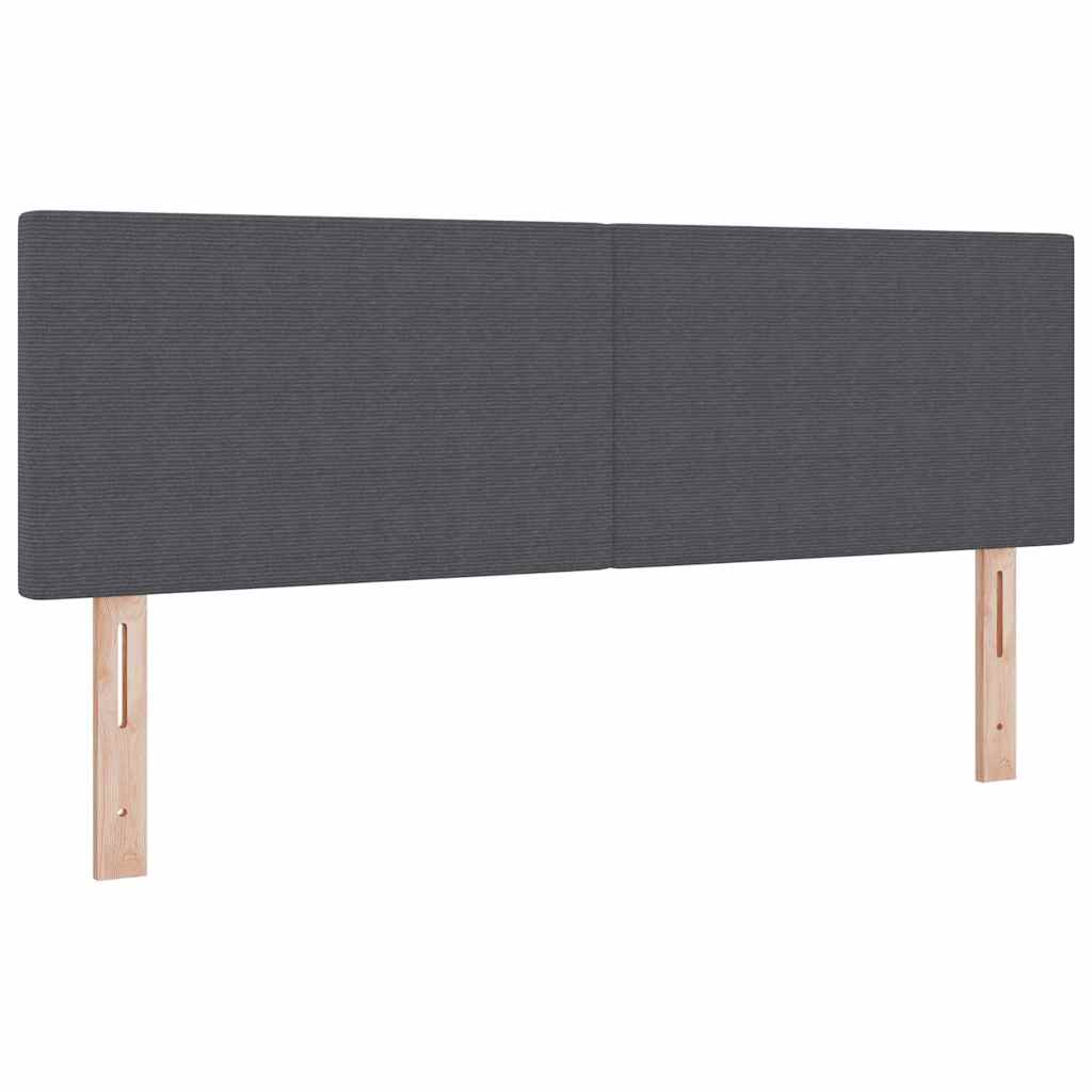 Boxspringbett Dunkelgrau und Weiß 140 x 200 cm Cordstoff