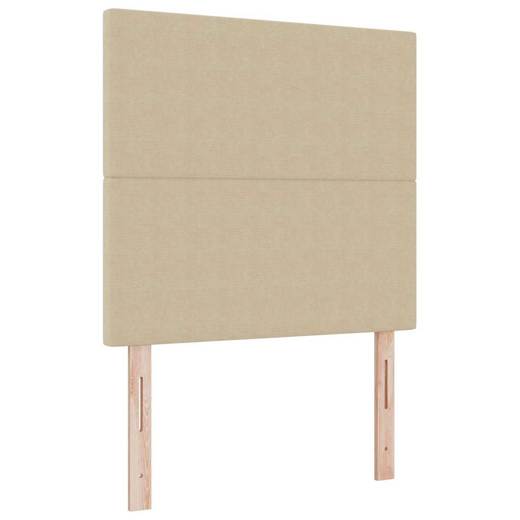 Boxspringbett Hellgrau und Weiß 80 x 200 cm Cordstoff