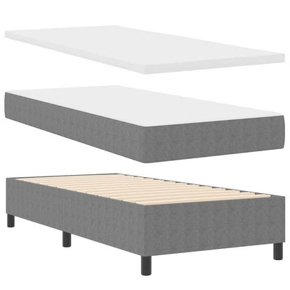 Boxspringbett Hellgrau und Weiß 90 x 200 cm Cordstoff