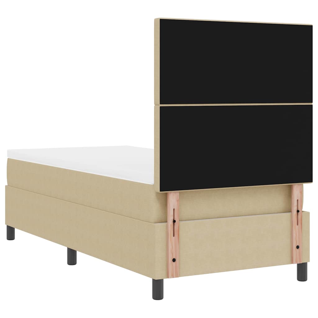 vidaXL Boxspringbett Hellgrau und Weiß 90 x 200 cm Cordstoff