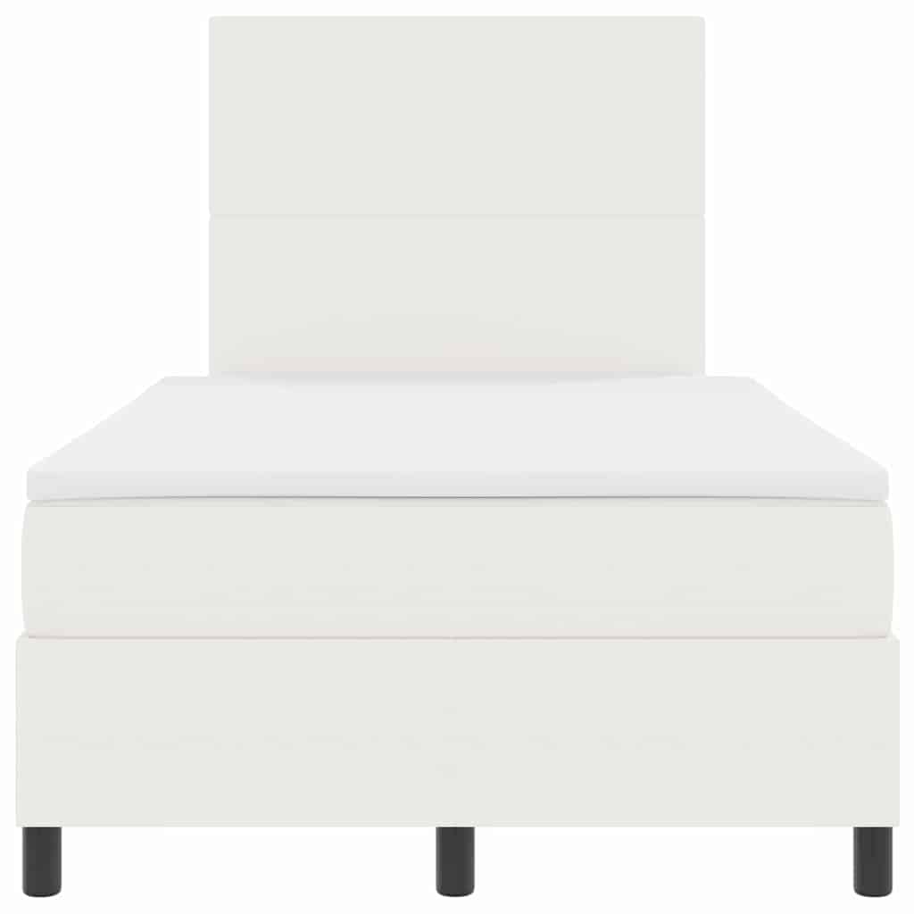 Boxspringbett Creme und Weiß 120 x 190 cm Cordstoff