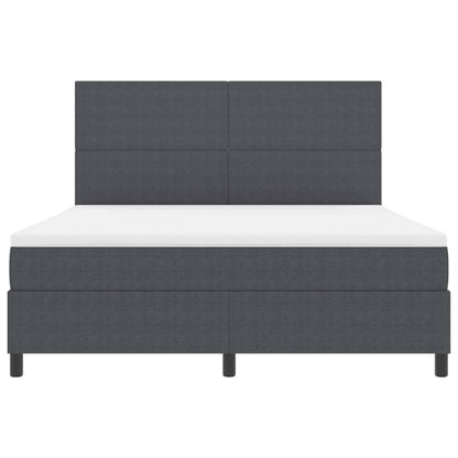 Boxspringbett Dunkelgrau und Weiß 180 x 200 cm Cordstoff