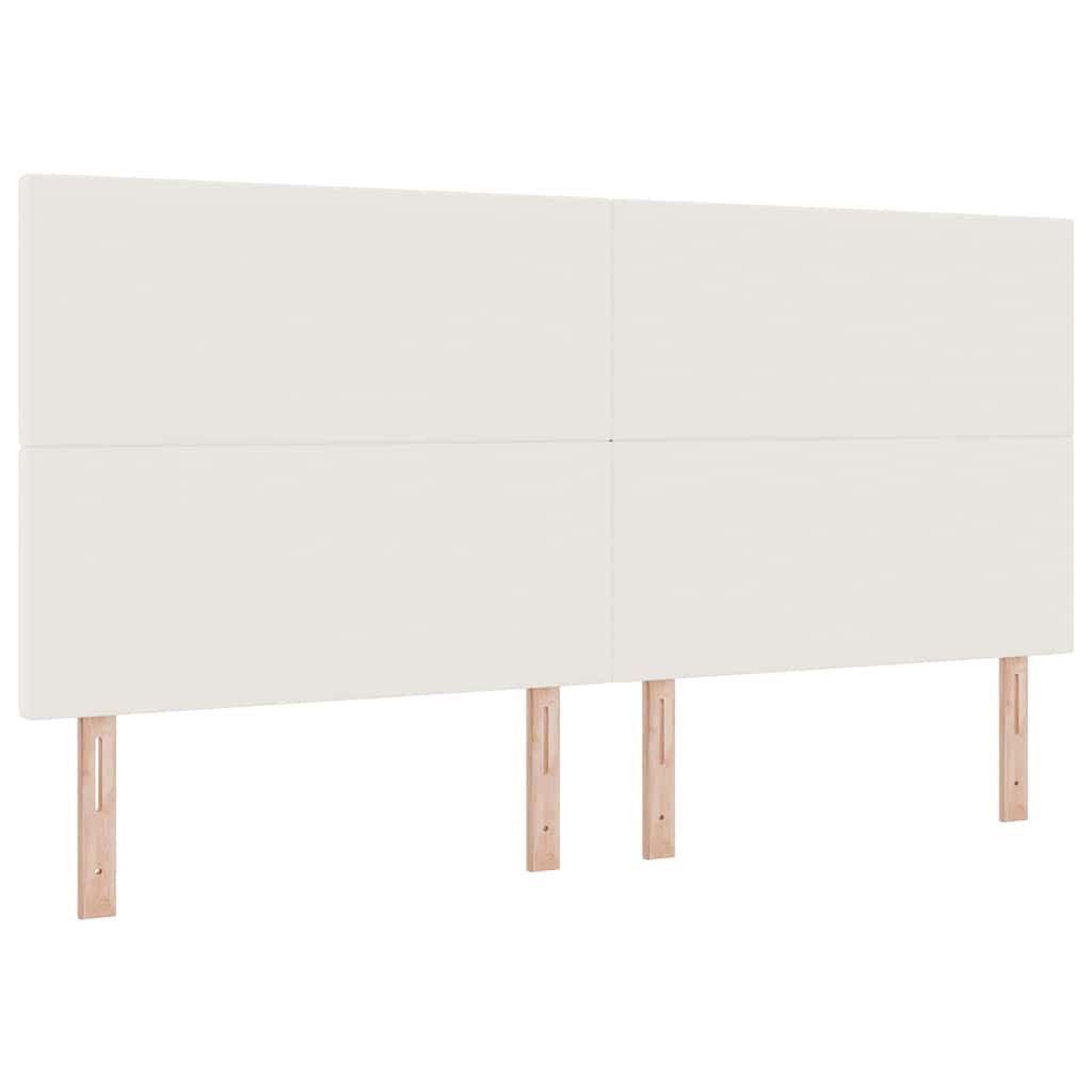 Boxspringbett Creme und Weiß 200 x 200 cm Cordstoff