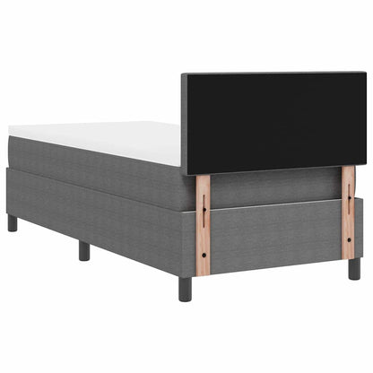 LED Boxspringbett Hellgrau und Weiß 100 x 200 cm Cordstoff