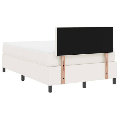 LED Boxspringbett Creme und Weiß 120 x 190 cm Cordstoff