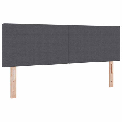 LED Boxspringbett Dunkelgrau und Weiß 140 x 190 cm Cordstoff