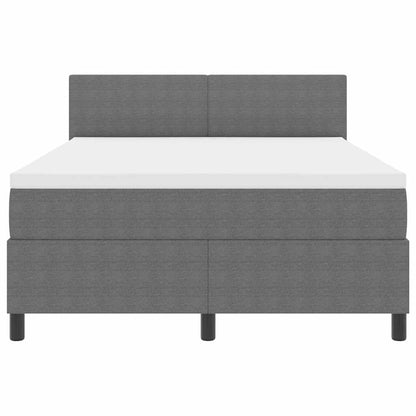 LED Boxspringbett Hellgrau und Weiß 160 x 200 cm Cordstoff