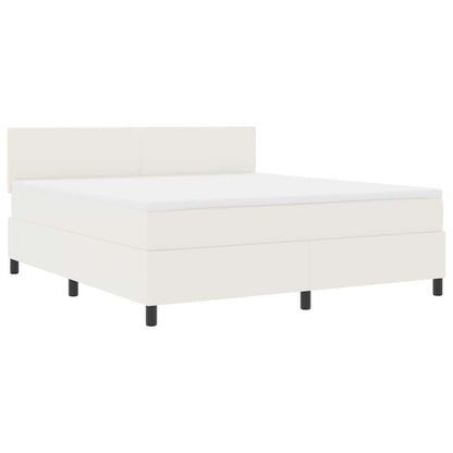 LED Boxspringbett Creme und Weiß 180 x 200 cm Cordstoff