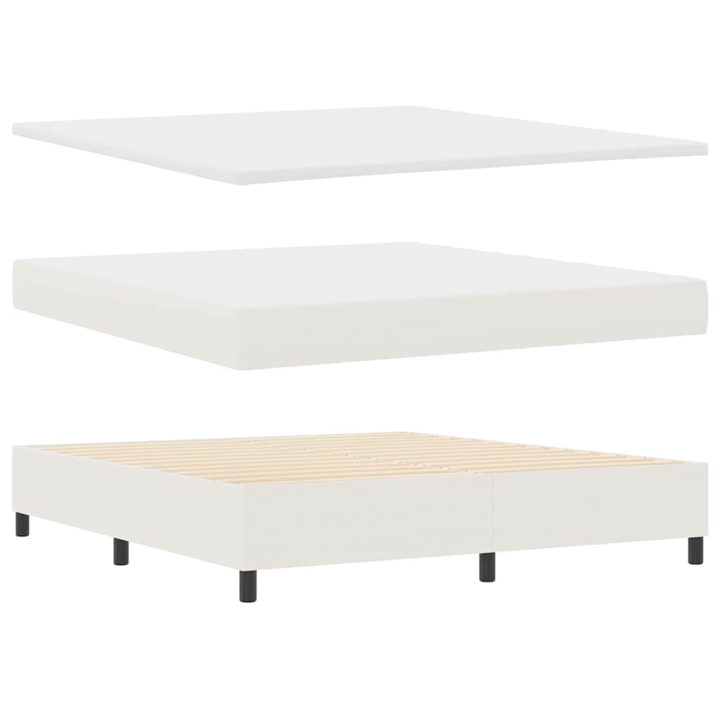 LED Boxspringbett Creme und Weiß 180 x 200 cm Cordstoff