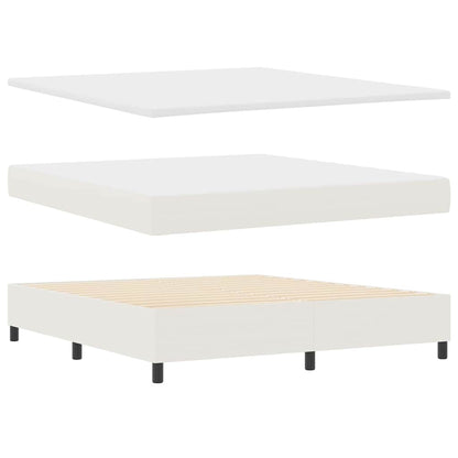 LED Boxspringbett Creme und Weiß 180 x 200 cm Cordstoff