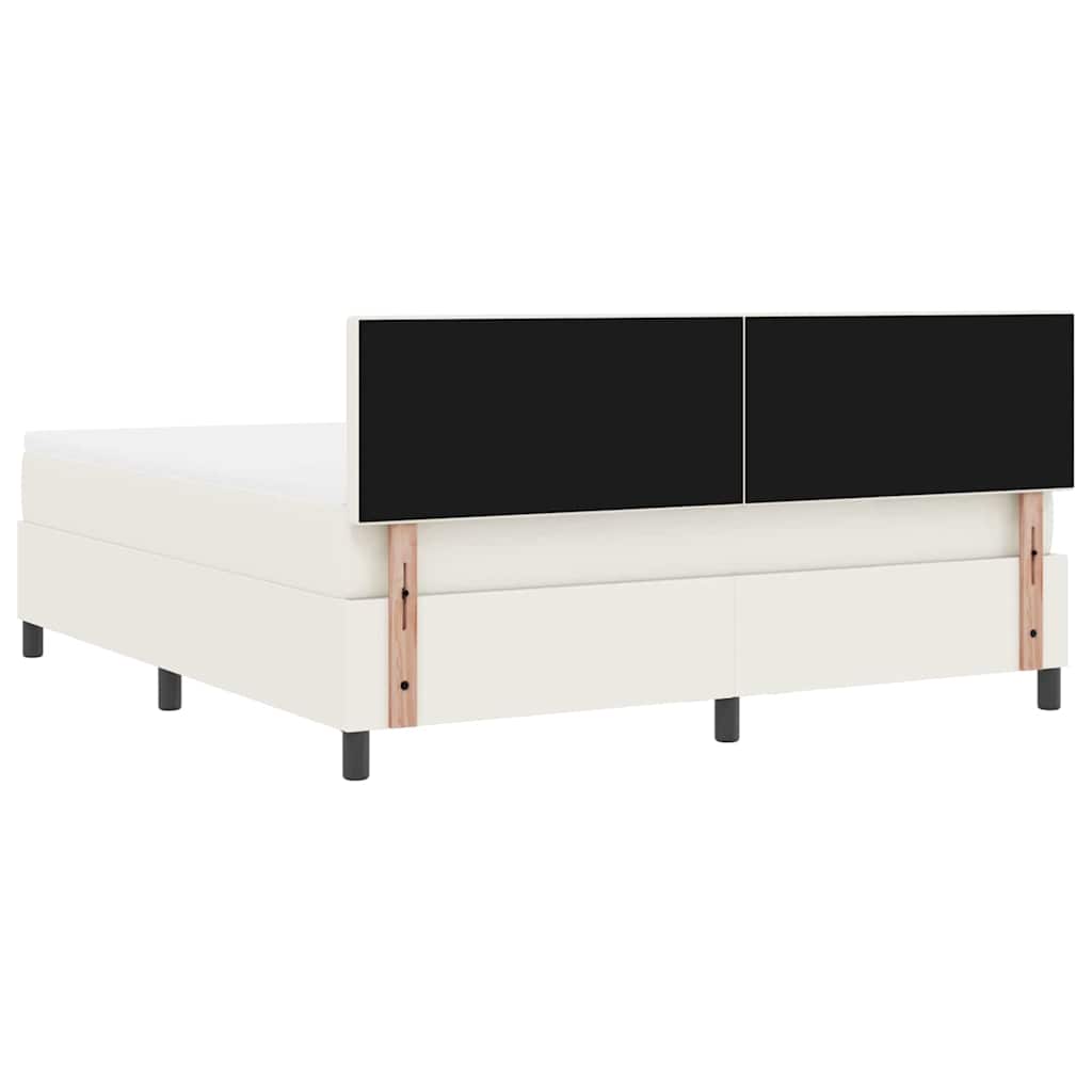 LED Boxspringbett Creme und Weiß 180 x 200 cm Cordstoff