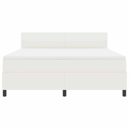 LED Boxspringbett Creme und Weiß 180 x 200 cm Cordstoff