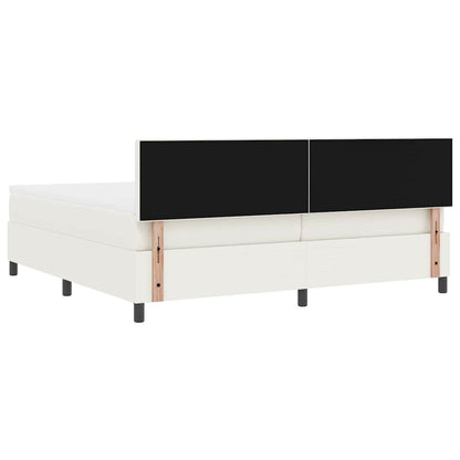 LED Boxspringbett Creme und Weiß 200 x 200 cm Cordstoff