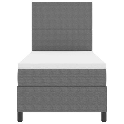 LED Boxspringbett Hellgrau und Weiß 90 x 200 cm Cordstoff