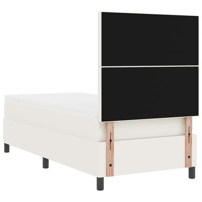 LED Boxspringbett Creme und Weiß 90 x 200 cm Cordstoff