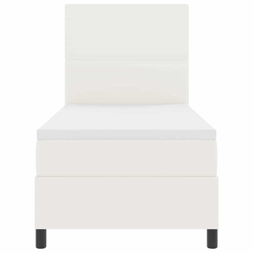 LED Boxspringbett Creme und Weiß 90 x 200 cm Cordstoff