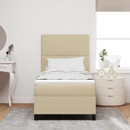 vidaXL LED Boxspringbett Hellgrau und Weiß 90 x 200 cm Cordstoff