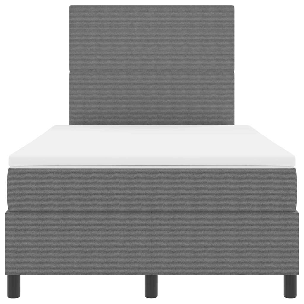 LED Boxspringbett Hellgrau und Weiß 120 x 190 cm Cordstoff