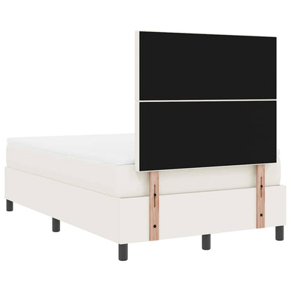 LED Boxspringbett Creme und Weiß 120 x 190 cm Cordstoff