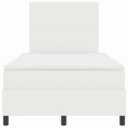 LED Boxspringbett Creme und Weiß 120 x 200 cm Cordstoff