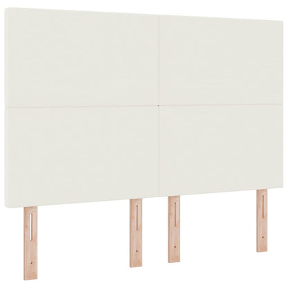 LED Boxspringbett Creme und Weiß 140 x 200 cm Cordstoff