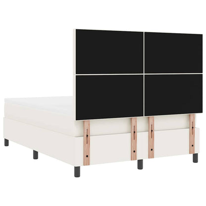 LED Boxspringbett Creme und Weiß 140 x 200 cm Cordstoff