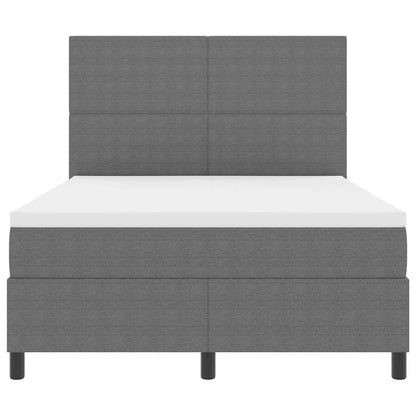 LED Boxspringbett Hellgrau und Weiß 160 x 200 cm Cordstoff