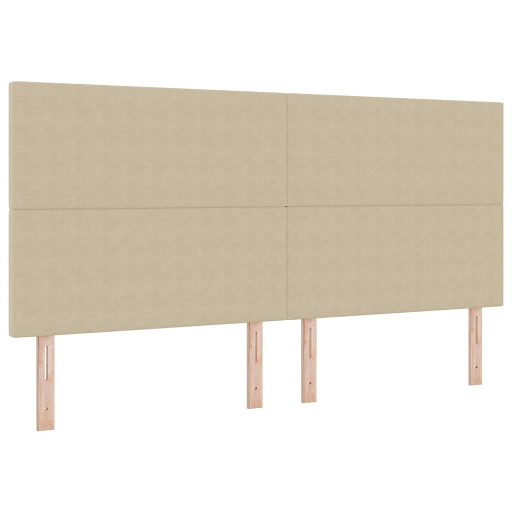 LED Boxspringbett Hellgrau und Weiß 200 x 200 cm Cordstoff