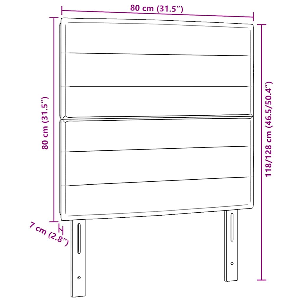 Kopfteil Taupe 80 cm Stoff