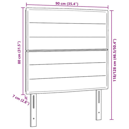 Kopfteil Schwarz 90 cm Stoff