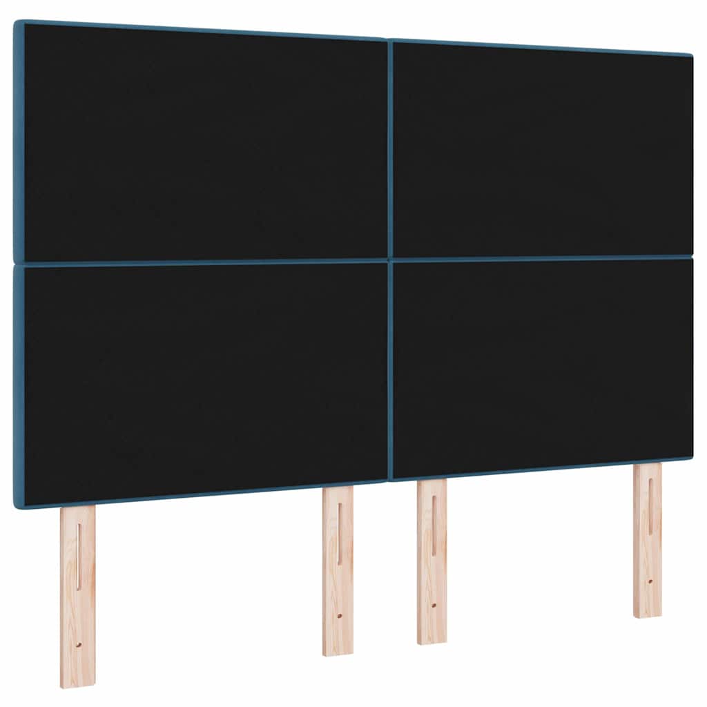 vidaXL Kopfteil mit Kopfteil Dunkelblau 144 cm Kunstleder