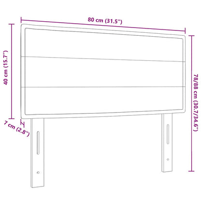 vidaXL LED Kopfteil mit LED-Lichtleisten Taupe 80 cm Polyester