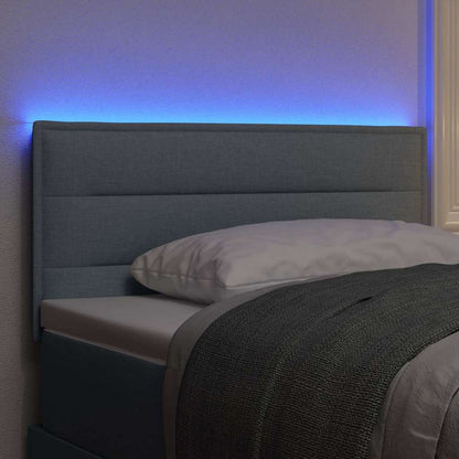 vidaXL LED Kopfteil mit LED-Lichtleisten Hellgrau 90 cm Polyester