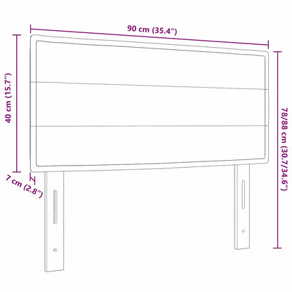 vidaXL LED Kopfteil mit LED-Lichtleisten Hellgrau 90 cm Polyester