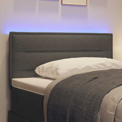 vidaXL LED Kopfteil mit LED-Lichtleisten Dunkelgrau 90 cm Polyester