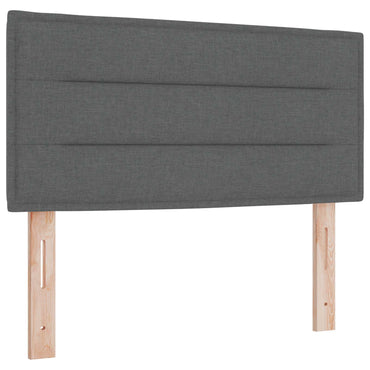 vidaXL LED Kopfteil mit LED-Lichtleisten Dunkelgrau 90 cm Polyester