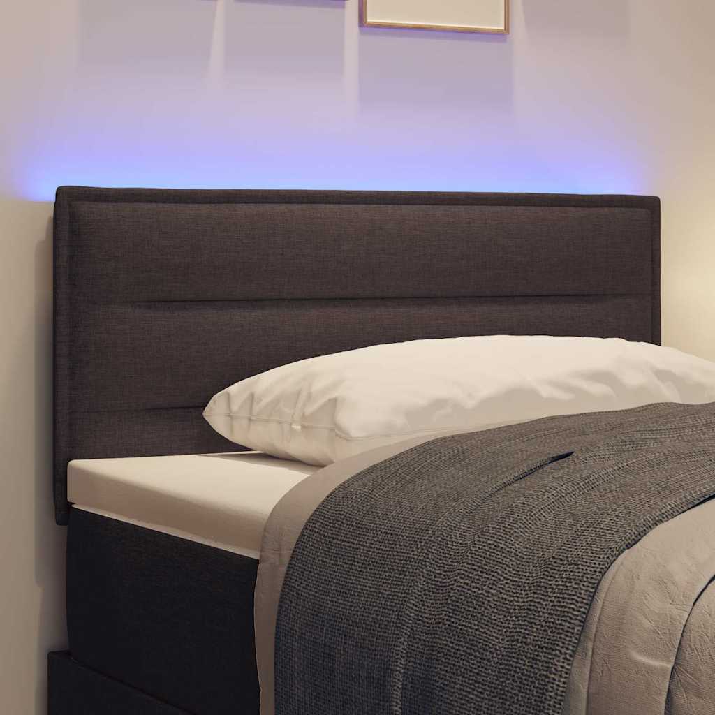 vidaXL LED Kopfteil mit LED-Lichtleisten Dunkelbraun 100 cm Polyester