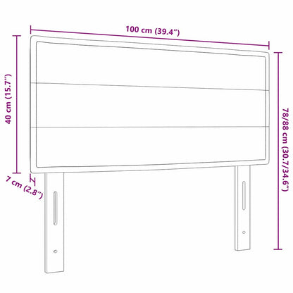 vidaXL LED Kopfteil mit LED-Lichtleisten Dunkelbraun 100 cm Polyester