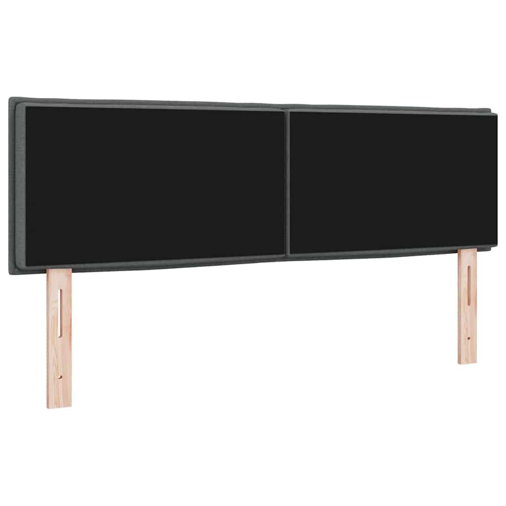 vidaXL LED Kopfteil mit LED-Lichtleisten Dunkelgrau 144 cm Polyester
