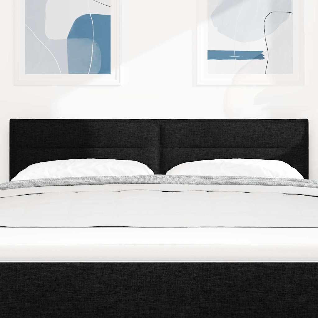 vidaXL LED Kopfteil mit LED-Lichtleisten Schwarz 144 cm Polyester