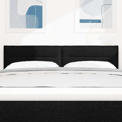 vidaXL LED Kopfteil mit LED-Lichtleisten Schwarz 144 cm Polyester