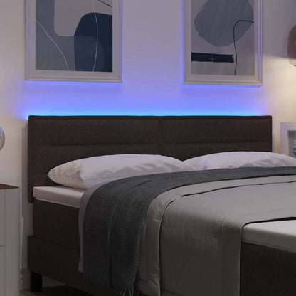 vidaXL LED Kopfteil mit LED -Streifenleuchten Dunkelbraun 144 cm Stoff